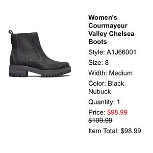 Chelsea boot - size 8 - timberland